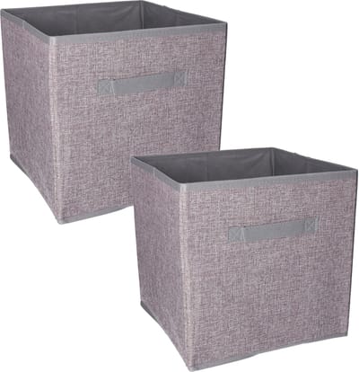 Storage solutions Kast opberg/opruim mand - Set van 2x stuks - grijs - 30 x 30 x 30 cm