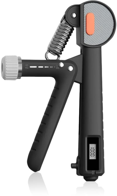 Dailygoods - Flintronic Handgreep, verstelbare handtrainer van 5-60 kg, onderarmtrainer, met telfunctie, antislip, voor greeptraining, vingers, pols