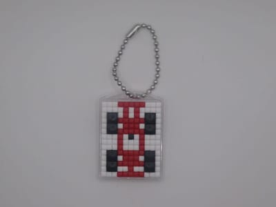 Sleutelhanger, Raceauto, Rood, Pixels.