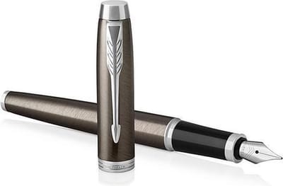 Parker IM-vulpen | Dark Espresso | fijne penpunt met blauwe inktnavulling | Geschenkverpakking
