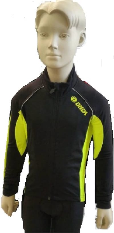 ONDA Fietsjack kids winter winddicht Zwart Fluo - Vasco da Gama - 6 Jaar