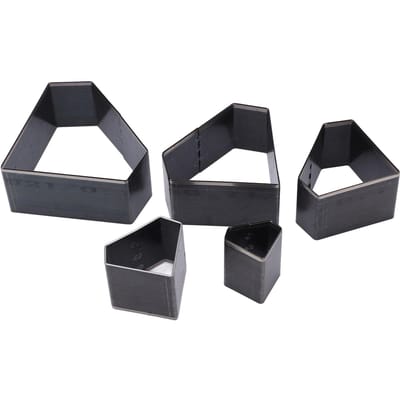 5 Stuks Leer Stansmes Holle Ponsvorm Verschillende Maten Diamantvormig DIY Leer Snijden black