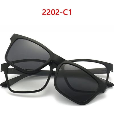 5 STuks Magnetische Clip-On Zonnebril UV400 Kunststof Frame voor Dames Heren Nachtrijden SHOW AS PICTURE black