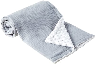 Babydeken - Puur katoenen babydeken - Pasgeboren - Zachte kruipdeken voor kinderen - Peuter katoenen gaas slaapdeken - Unisex - 120 x 100 cm - Stijl A