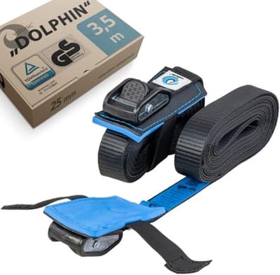 Tension Strap with Clamp - 2 x 3.5 m, 25 mm, 500 kg, Padded, EN-12195-2 - Perfect for SUP Board and Kayak