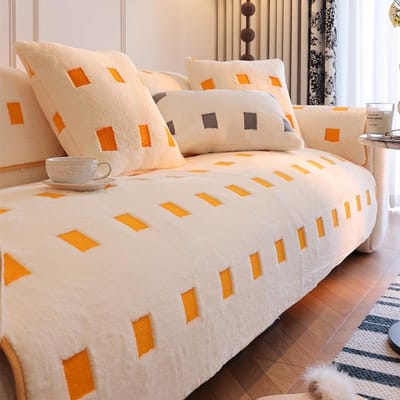 Moderne Minimalistische Velours Bankkussen Winter Verdikking Model Zitkussen High-End Warmte Volledige Dekking Antislip Bankhoes 70x70cm 1pcs