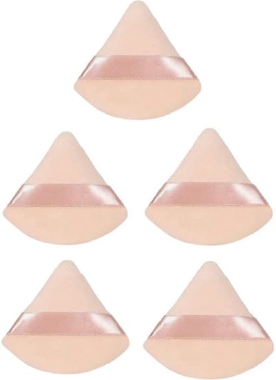 Ulanax - Powder Puff - Lichtroze - Voor Make-up en Gezichtspoeder - Beauty Blender - Powder Puff Driehoek - Poederdons - 5 stuks - Perzik