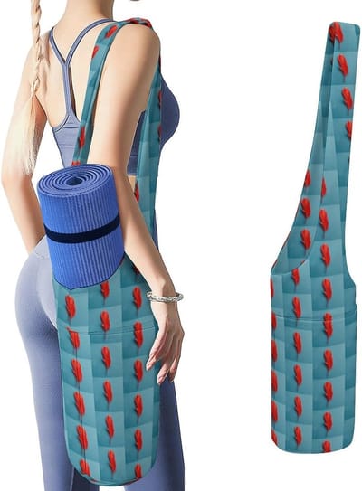Sporttas - Draagtas Accessoires - Yoga Uitoefenen - Veelzijdig Ontwerp - 50x40x18cm - Rood Met Veelkleurig Patroon