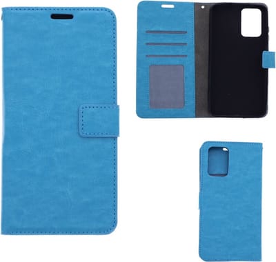 LuxeBass Hoesje geschikt voor Xiaomi Redmi 10 - Boekhoesje met kaartvakken - Turquoise gsm hoesje - telefoonhoes - telefoonhoesjes