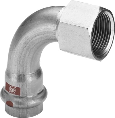 Viega Temponox-overgangsbocht 90 graden, d 15mm, Rp 1/2 roestvrij staal model 1714.5, 812508