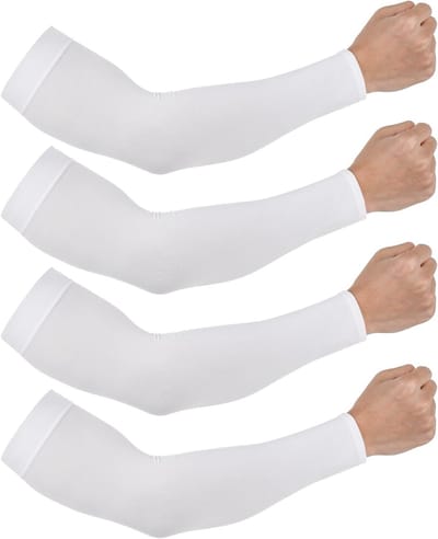 4 Paar Armwarmers voor Mannen en Vrouwen, UPF 50+ UV Bescherming, Compressie Arm Bescherming voor Fietsen en Volleybal, Ideaal voor Sport en Buitenshuis