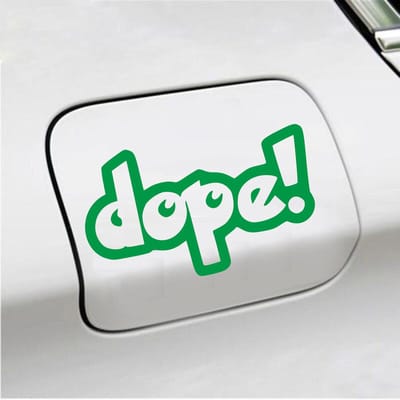 Bumpersticker - Dope! - 10 X 17 - Groen