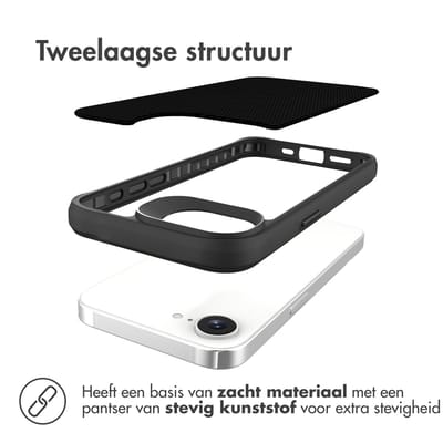 imoshion Hoesje - Geschikt voor Apple iPhone 17e / 16e - Hybrid Carbon Case - Zwart