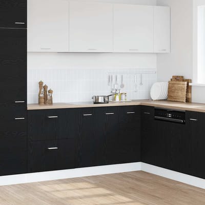 vidaXL - Onderkast - zwart - eik - 60x46x81,5 - cm - bewerkt - hout