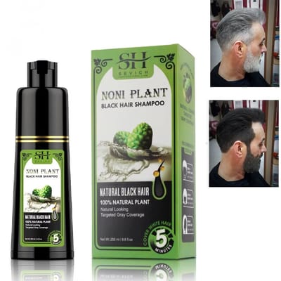SEVICH Noni Plant Black Hair Shampoo 250ml – Natural Black Hair – 5 Minutes Gray Coverage – Zwarte Haarverf Shampoo – Grijsdekking