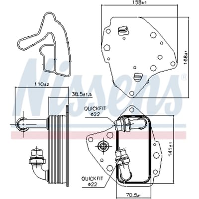 Olie radiator, motorolie NISSENS 90996
