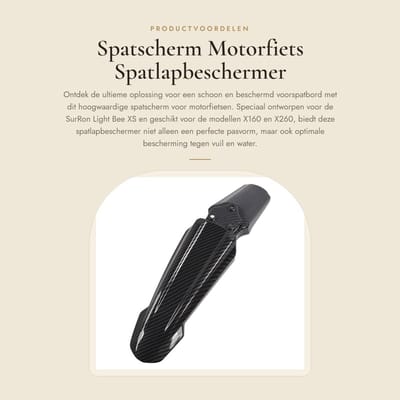 Dailygoods- Voorspatbord Vervanging voor SurRon Light Bee XS - Spatlapbeschermer - Motorfiets Spatbord - Bescherming tegen Modder - Premium Materiaal - Houdt Auto Schoon