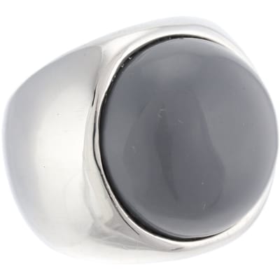 Behave - Ring - Statement Zilverkleurige Ring met Grijze Steen | Modern & Stijlvol | Nikkelvrij