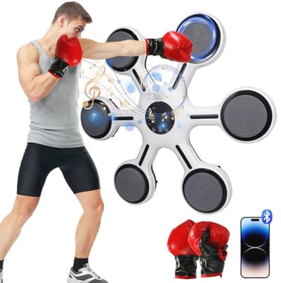 Nieuwe Muziek BokskMachine met Handschoenen voor Volwassenen en Kinderen - Wandgemonteerde Fitnessapparatuur voor Thuis