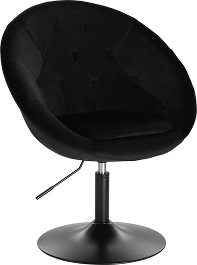 Barkruk Nero Deluxe - Industrial - Zwart - Barkrukken set van 1 - Barstoel Kruk - Barstoelen met rugleuning - Keukenstoel - In hoogte verstelbaar - Velvet
