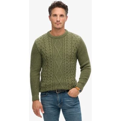 Superdry Jacob Kabeltrui Groen Grootte: Xxxl