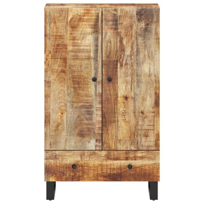 vidaXL - Hoge - kast - met - lade - 60x33x100 - cm - massief - mangohout - en - ijzer