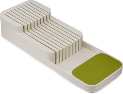 Joseph Joseph Keukenlade Organizer - Geschikt voor Messen - Polypropyleen/Kunststof - 11.4x39.5x7.4 cm - Wit/Groen