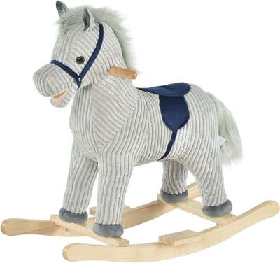 YOR® Hobbeldier - Schommeldier - Voor Jongens en Meisjes - Grijs - 73cm x 35cm x 64cm