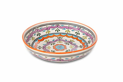 Dishes & Deco Schaal - Jatte Nour Oranje - Handbeschilderd Keramiek - ø 25 cm