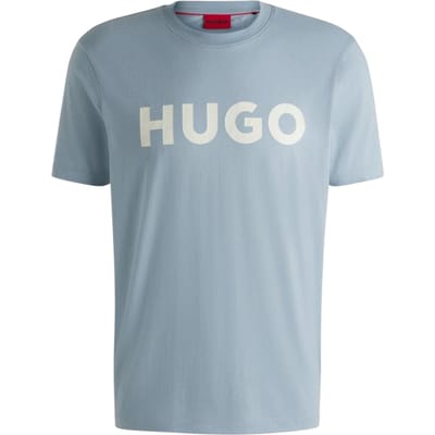 Hugo Heren-T-shirt met Dulivio-logo in contrasterende kleuren (Blauw)
