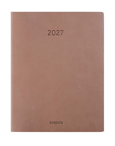 Brepols bureau agenda 2027 - TIMING [0.136] - COLORA - Bureau agenda - 1 week op 2 pagina's - Weekoverzicht - Beige - 17.1 x 22 cm