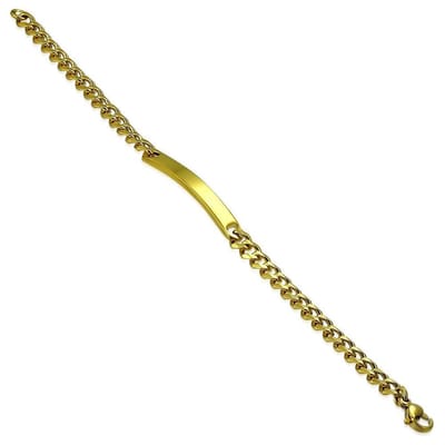 Amanto Armband Eva - 316L Staal - Naamplaatje - Graveer - 5mm - 18cm