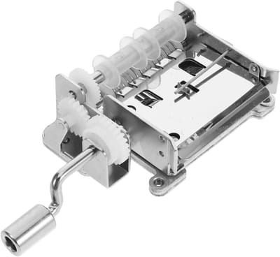 Muziekdoos Mechanisme - Handslinger Onderdeel - Muziek Componeren - 15-Tonig Koperen Tandwielen - 10.5 cm Lengte - Zilver