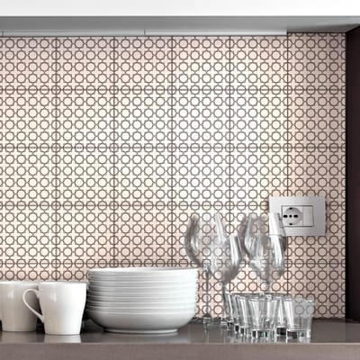 Muurstickers voor keuken en badkamer - 30 Oosterse cementtegelstickers - AGADIR - 30 stickers 20x20cm