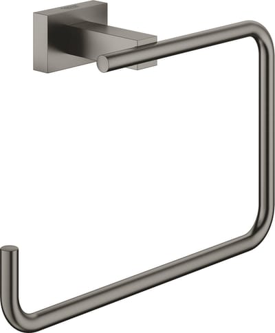 GROHE Essentials Cube Handdoekring - Hard Graphite Geborsteld (mat donker grijs) - 40510AL1