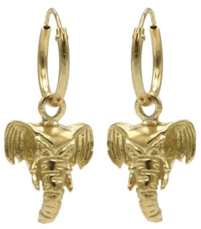 Karma Symbols oorbel M1208 Elephant Head Goud