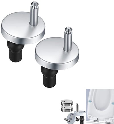 2 Stuks Universele Scharnieren voor Toiletbril - Bevestigingsset Toiletbrilinstallatie - Toiletbril vervangend scharnier - Vervangende Scharnieren Voor Wc-Bril - Scharnier Vervangset - Zilver