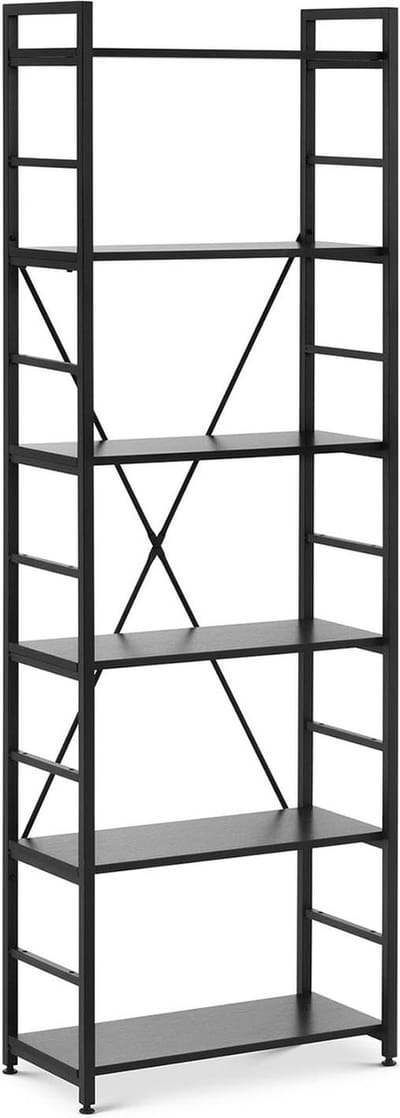 boekenkast industrieel - 28 x 60 x 182 cm - 150 kg - zwart - Fromm & Starck