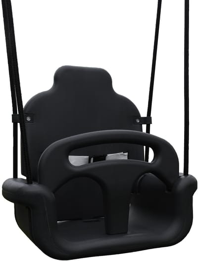 B-Play Babyschommel Groeimodel Antraciet met BR touwen zwart