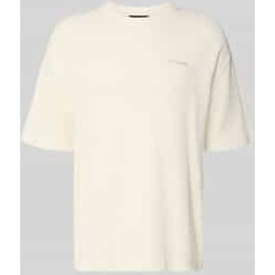 Gebreid shirt met structuurpatroon en labelstitching