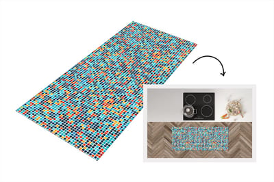 Keukenloper - Loper keuken - Mozaïek - Tegels - Pixel - Patronen - 120x50 cm - Keukenloper vinyl