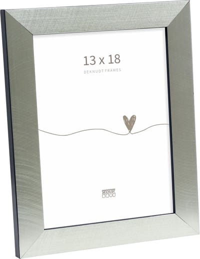 Deknudt Frames fotolijst S47BE2 - zilver - zwarte boord - foto 13x18