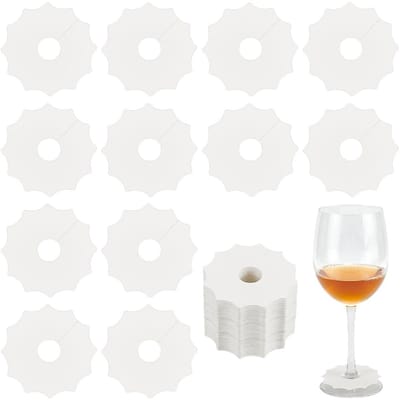 Dailygoods- Wijnglasmarkers 150 Stuks - Tandwielvorm - Papier - Identificatiebord - Bruiloft/Babyshower - Creatieve Accessoires - Kunstnijverheid - Drankhangers