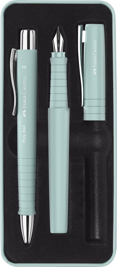 Faber-Castell giftbox Poly Pen - met balpen en vulpen - caribic blue - FC-241053