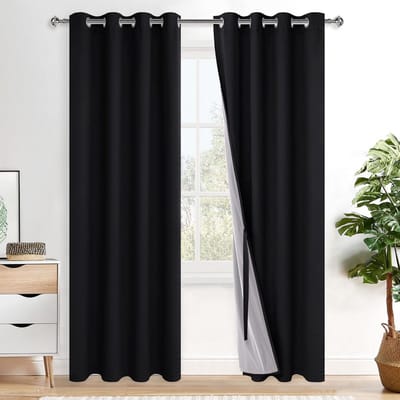 100% Ondoorzichtige Gordijnen Set van 2 - Dubbellaagse Zware Gordijnen voor Slaapkamer 260 x 140 cm