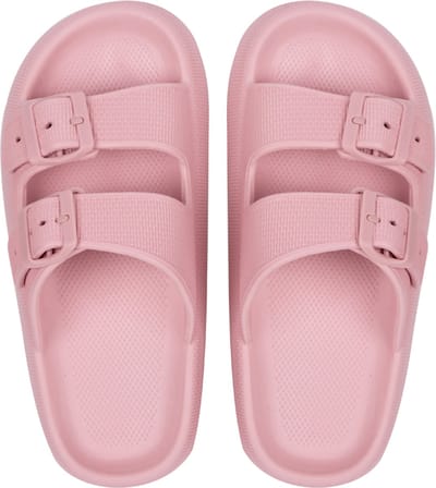 Geweo - Badslippers - Pillow Slides - EVA Slippers - Kerstmis - Kerstfeest - Christmas Gift - Unisex - Verstelbare Gesp - Verdikte - Antislip - Lichtgewicht - Roze - Maat 37/38