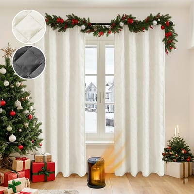 MUPOO Isolerende thermische Gordijnen verduisterend verduisterend Kant En Klaar 280gsm Met Plooiband-Meerdere Ophangmogelijkheden, Koud, Warmte, Lichtblokkering, Zware Qualiteit, Gratis Tiebacks - Voor Raam/Deur/Badkamer/Logeerruimt -Beige-140x245cm
