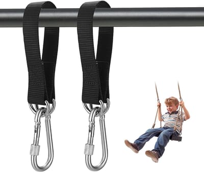 Dailygoods- Hangriemen 55 cm - Schommelbevestiging - Zware Hangriemen - Roestvrijstalen Karabijnhaak - Scheurvast Nylon - Tot 400 kg Draagvermogen