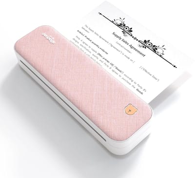 Peripage A40 - Draagbare Bluetooth Printer - Roze - Thermisch - Mobiel- A4- Zwart Wit - Inclusief een rol thermisch papier -Draadloos - Compact - Draagbaar