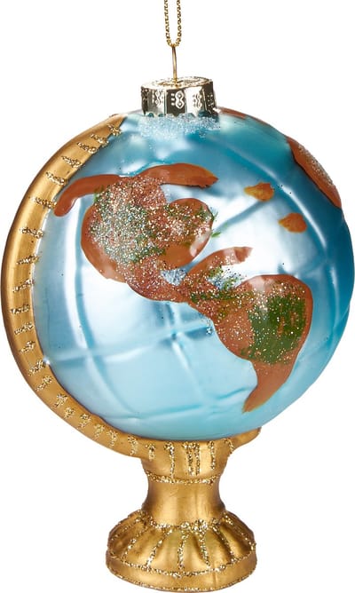 BRUBAKER Globe - Handgeschilderde Glazen Kerstbal - Handgeblazen Kerstversiering - Grappige Kersthanger - Kerstboom Decoratie - 11 cm